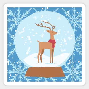 Reindeer Snowglobe Sticker